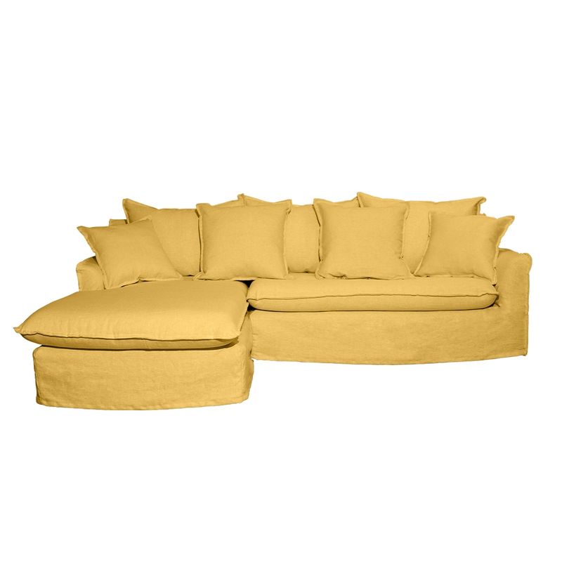SOFAS HOME - SECCIONAL PALENA LINO AZAFRAN 3C