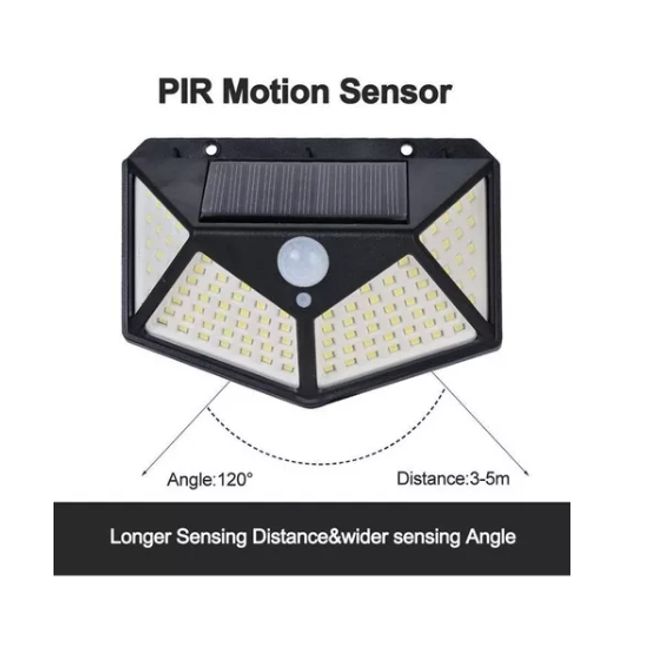 OFERTABKN - Pack 5 Lampara Solar 100 Led Exterior Sensor De Movimiento