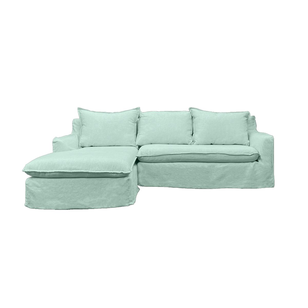 SOFAS HOME - SECCIONAL QUEULE CHENILLE AGUA 3C