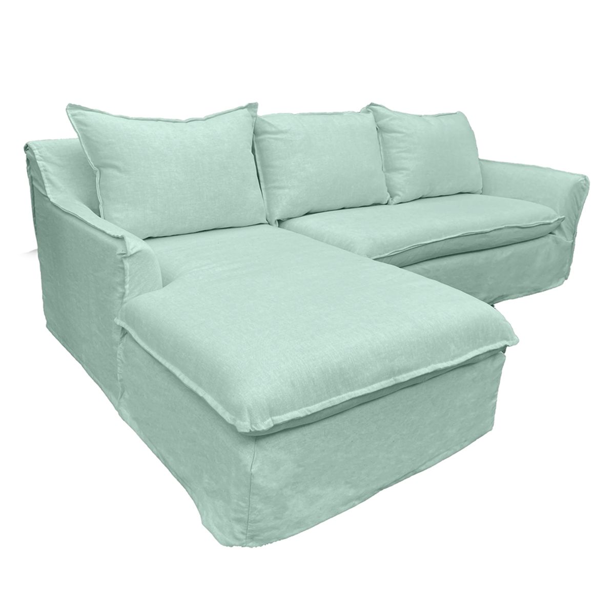 SOFAS HOME - SECCIONAL QUEULE CHENILLE AGUA 3C