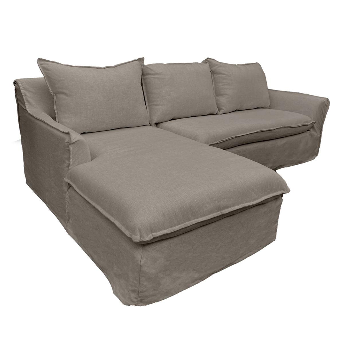 SOFAS HOME - SECCIONAL QUEULE CHENILLE GRIS PIEDRA 3C