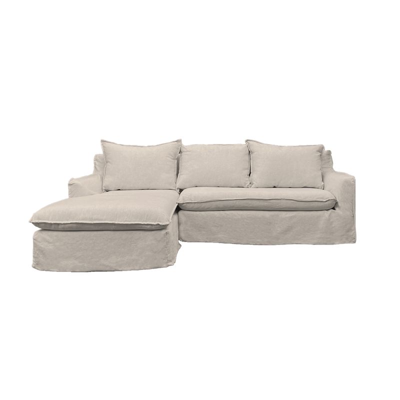 SOFAS HOME - SECCIONAL QUEULE CHENILLE HUESO 3C