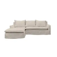 SOFAS HOME - SECCIONAL QUEULE CHENILLE HUESO 3C