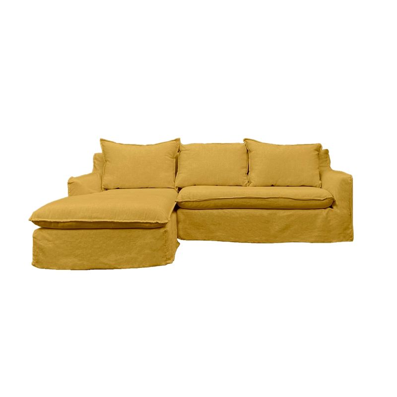SOFAS HOME - SECCIONAL QUEULE LINO AZAFRAN 3C