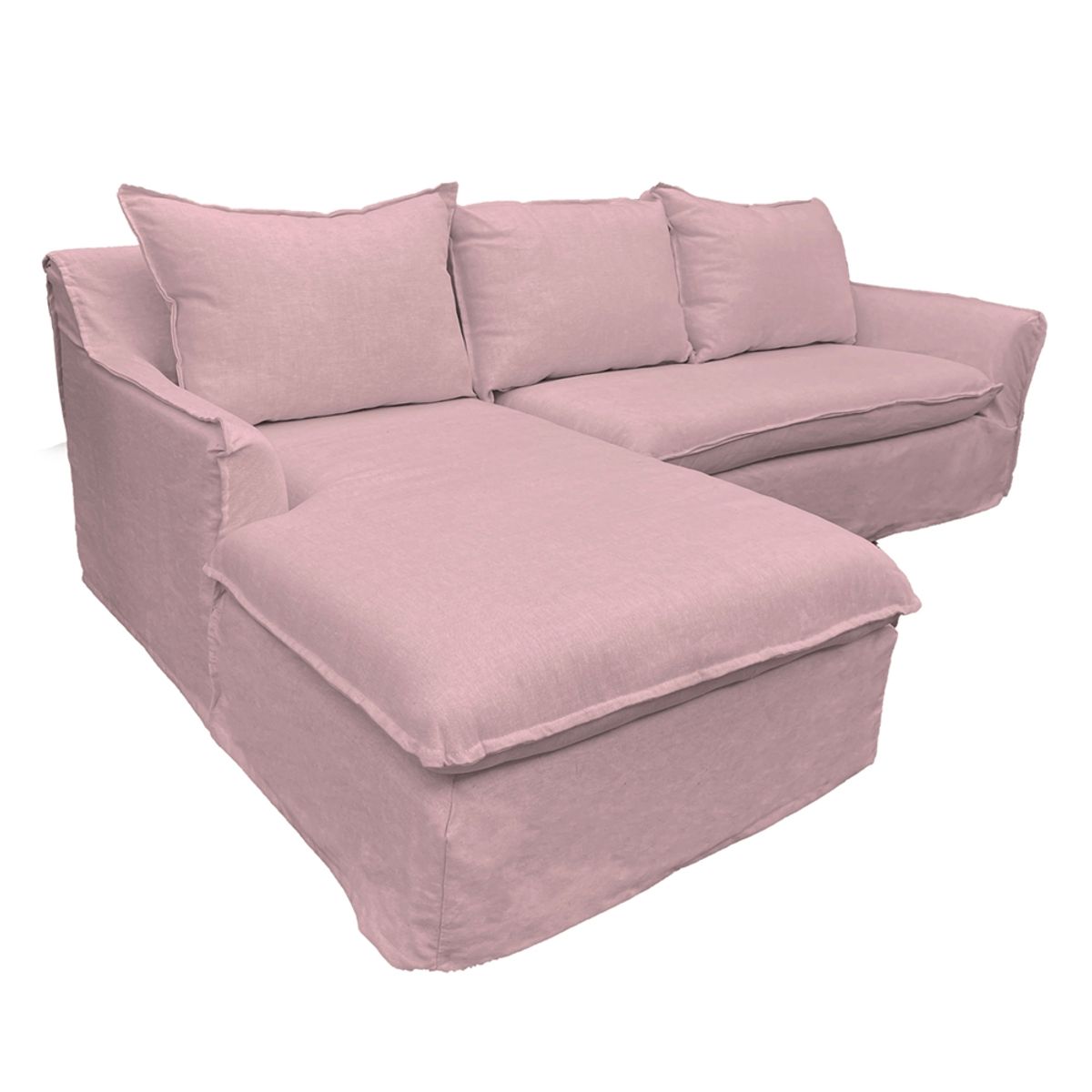 SOFAS HOME - SECCIONAL QUEULE LINO PALO ROSA 3C