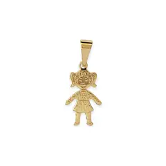 ANDREA COGGIOLA JOYAS - Colgante Niña Satinada Enchapado Oro 18K