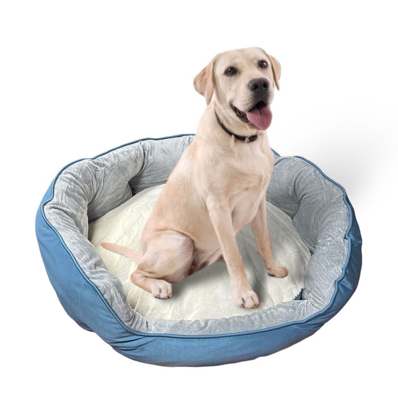CRUSEC - Cama Cojín 70 Cm Mascotas Acolchada Para Perro Y Gato - Azul