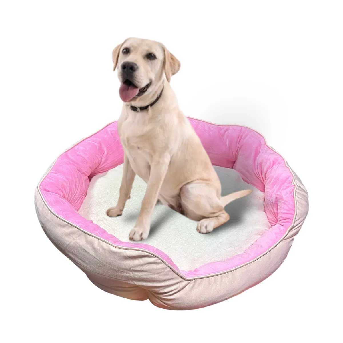 CRUSEC - Cama Cojín 70 Cm Mascotas Acolchada Para Perro Y Gato - Rosa