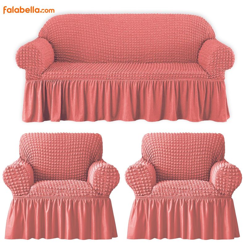 GENERICO - Forro de sillones set completo original Turco Rosado