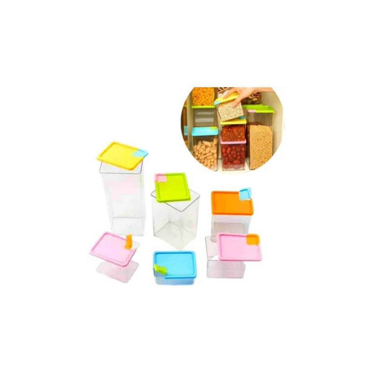 GENERICO - Set De 3 Contenedores Herméticos almacén Plástico Con Tapa…