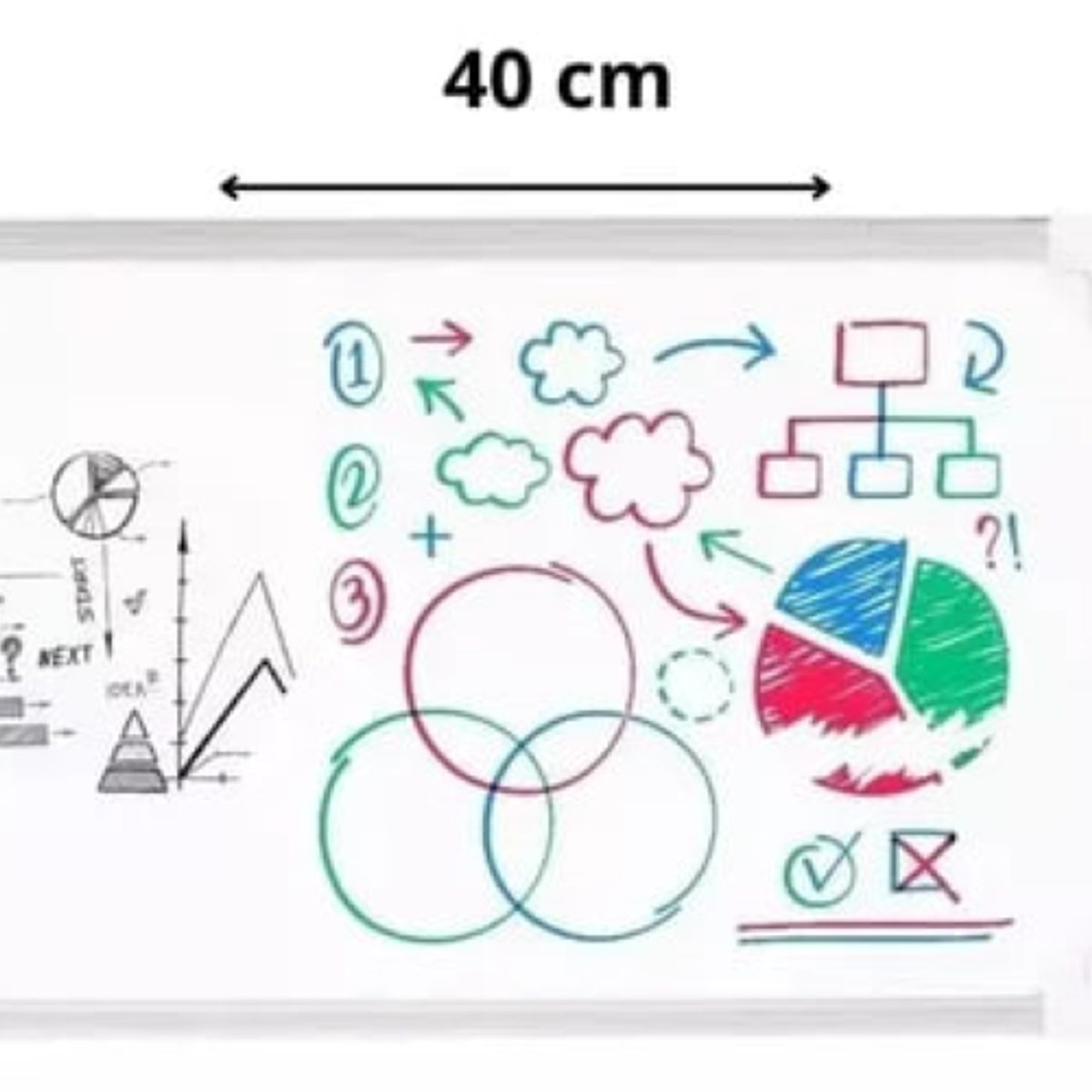 GENERICO - Pizarra Blanca Acrílica 30 x 40 cm Con Marco De Aluminio