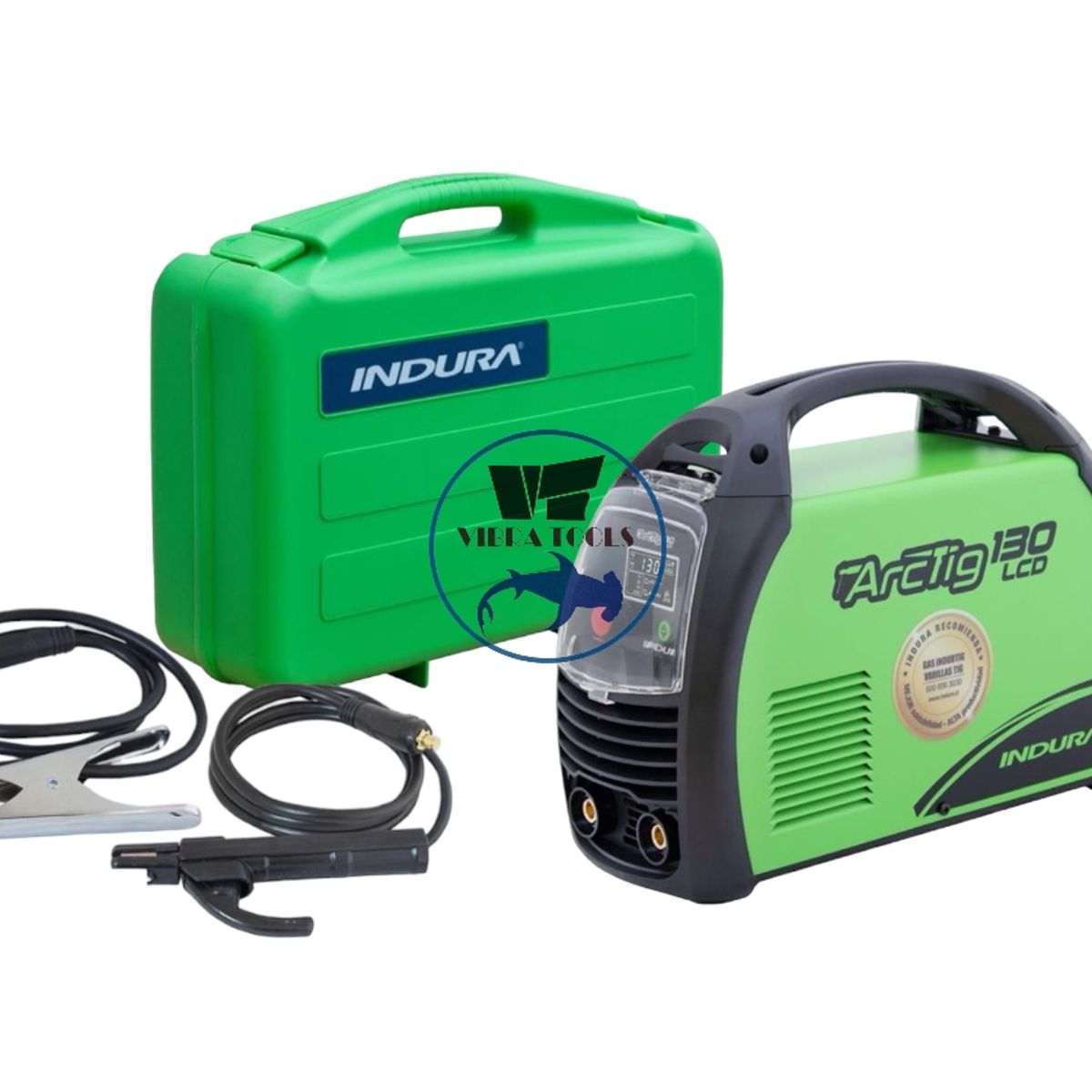 INDURA - Soldadora Indura Arctig 130 A Lcd + Maleta + Cables