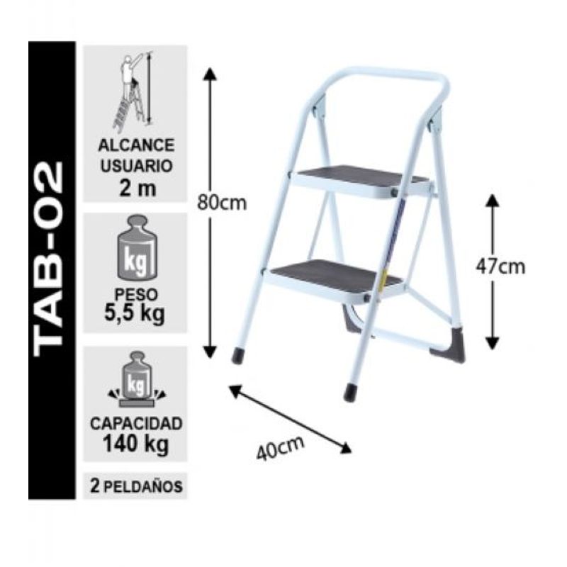 MAGNA - Escalera metálica 2 peldaños