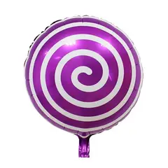 GENERICO - Globo Metalizado Caramelo Espiral Morado Blanco Helio Aire