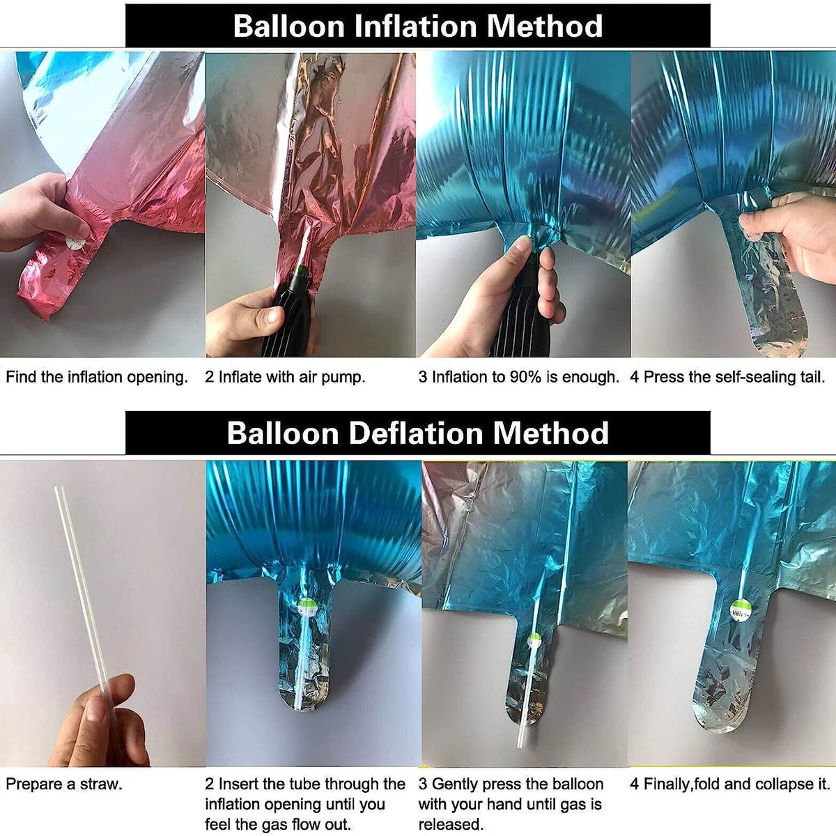 GENERICO - Globo Metalizado Caramelo Espiral Rosado Blanco Helio Aire