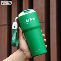 REBONEC - Mug Termo Botella Vaso Termico Cafe Acero Inoxidable 620ml Verde