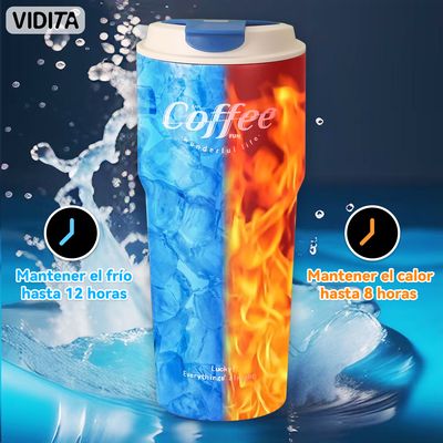 Imagen 2 del producto Mug Termo Botella Vaso Termico Cafe Acero Inoxidable 620ml Verde