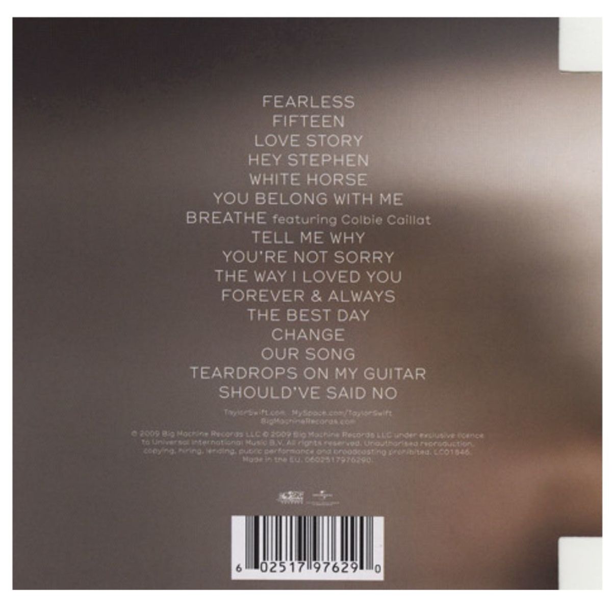 HITWAY MUSIC - TAYLOR SWIFT - FEARLESS - CD HITWAY MUSIC