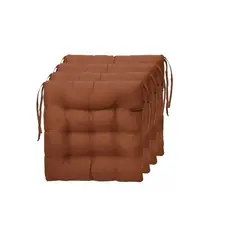 GENERICO - Pack 6 Cojines De Silla Cuadrado Liso Colores Cafe