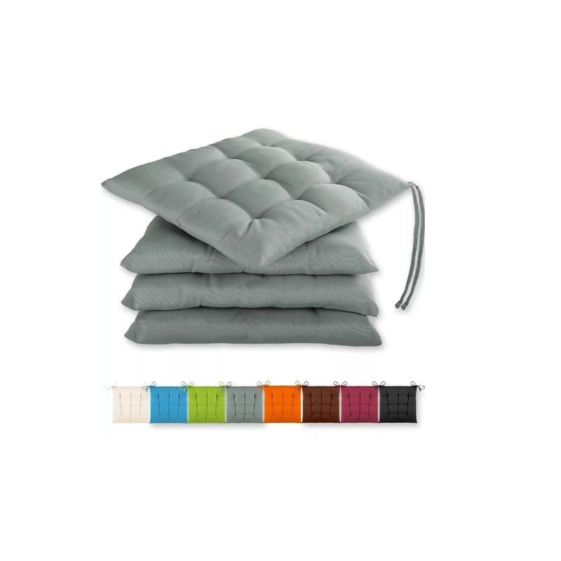 GENERICO - Pack 6 Cojines De Silla Cuadrado Liso Colores