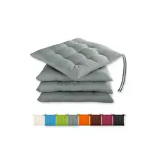 GENERICO - Pack 6 Cojines De Silla Cuadrado Liso Colores
