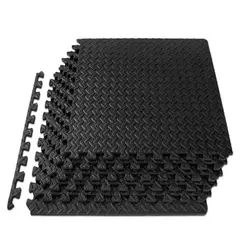 GENERICO - Alfombra Piso Goma Eva 6 Piezas 60x60 Negro, 12mm…