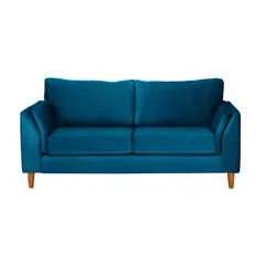 LATAM HOME - Sofá Milan 2C Tela Felpa Azul Petroleo Con Asiento de Resortes Pocket