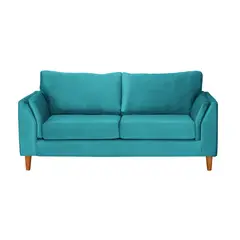 LATAM HOME - Sofá Milan 2C Tela Felpa Turquesa Con Asiento de Resortes Pocket