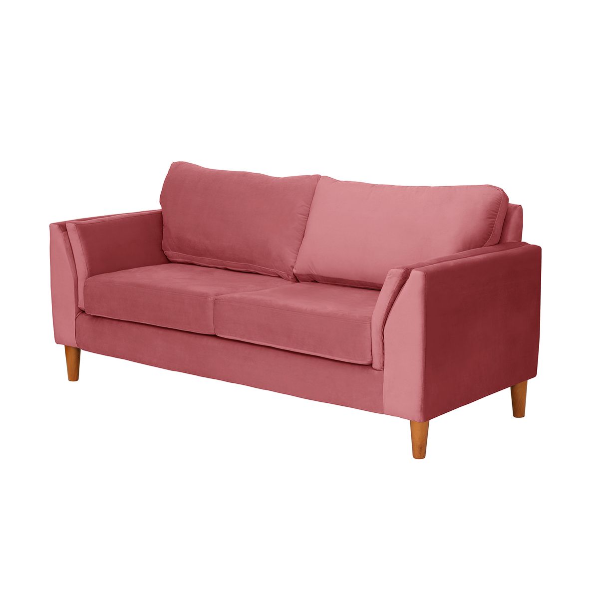 LATAM HOME - Sofá Milan 2C Tela Felpa Palo Rosa Con Asiento de Resortes Pocket