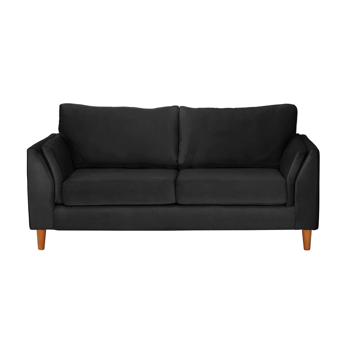 LATAM HOME - Sofá Milan 2C Tela Felpa Negro Con Asiento de Resortes Pocket