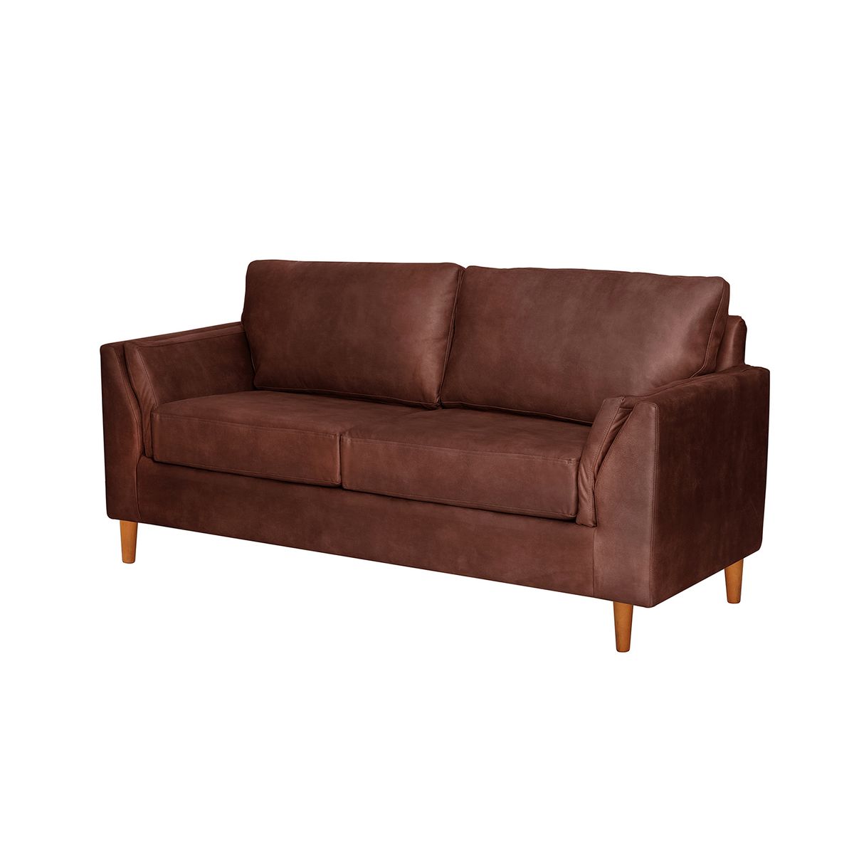 LATAM HOME - Sofá Milan 2C Cuero Kentucky Cafe Moro Con Asiento de Resortes Pocket