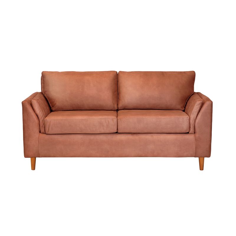 LATAM HOME - Sofá Milan 2 Cuerpos Cuero Kentucky Cafe Claro