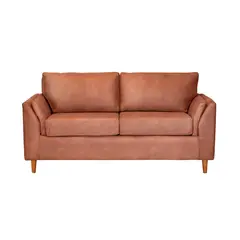 LATAM HOME - Sofá Milan 2 Cuerpos Cuero Kentucky Cafe Claro
