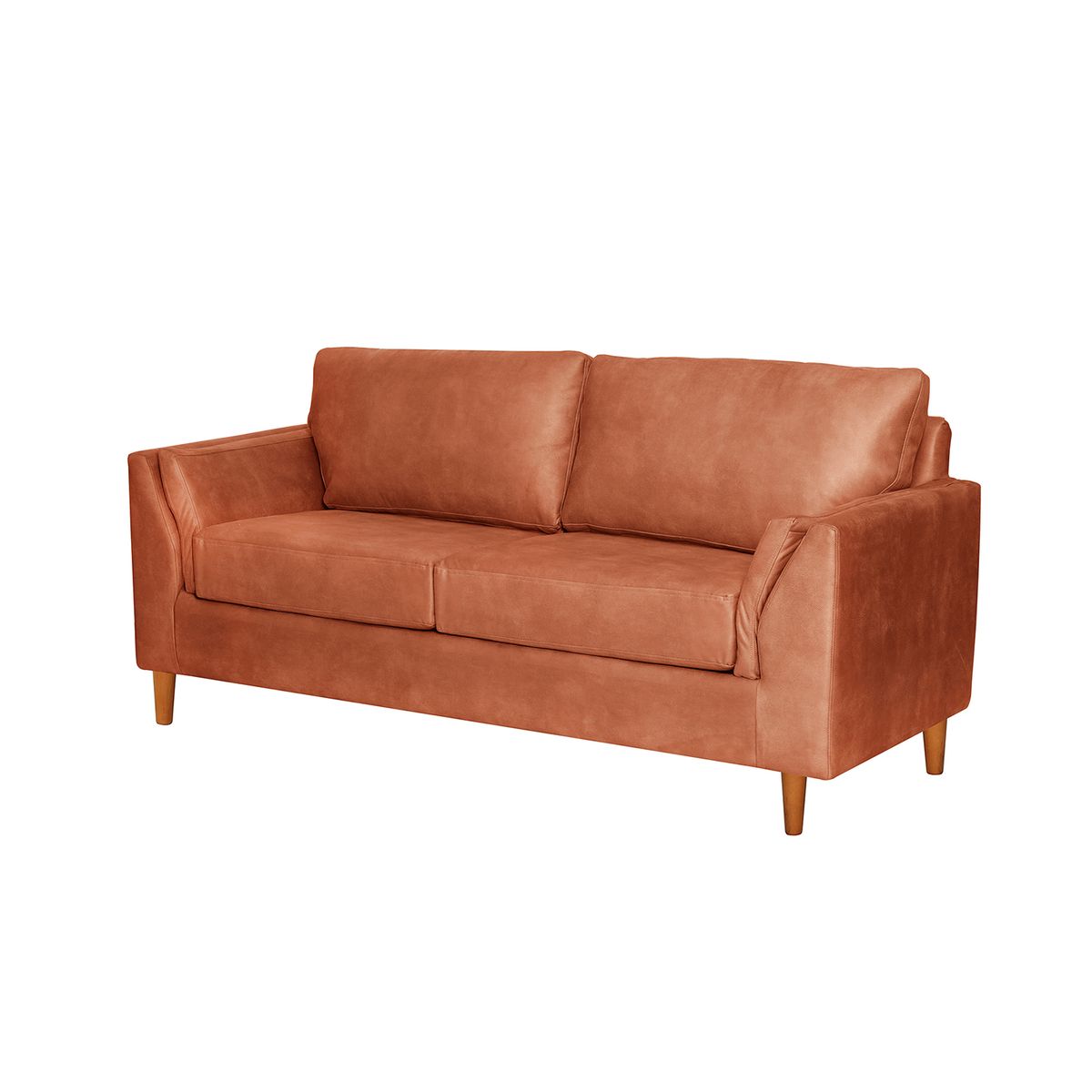 LATAM HOME - Sofá Milan 2C Cuero Kentucky Cafe Claro Con Asiento de Resortes Pocket