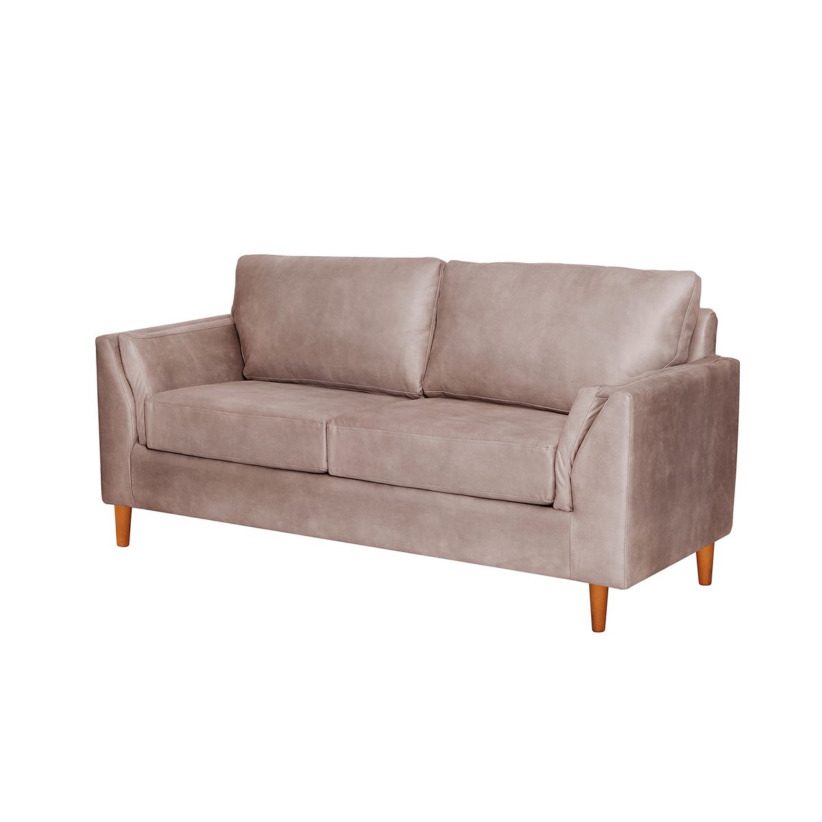 LATAM HOME - Sofá Milan 2C Cuero Kentucky Gris Con Asiento de Resortes Pocket
