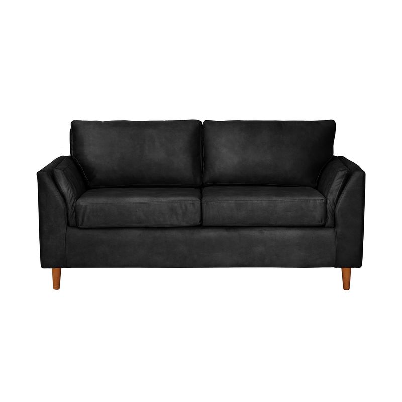 LATAM HOME - Sofá Milan 2 Cuerpos Cuero Kentucky Negro