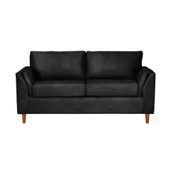 LATAM HOME - Sofá Milan 2 Cuerpos Cuero Kentucky Negro