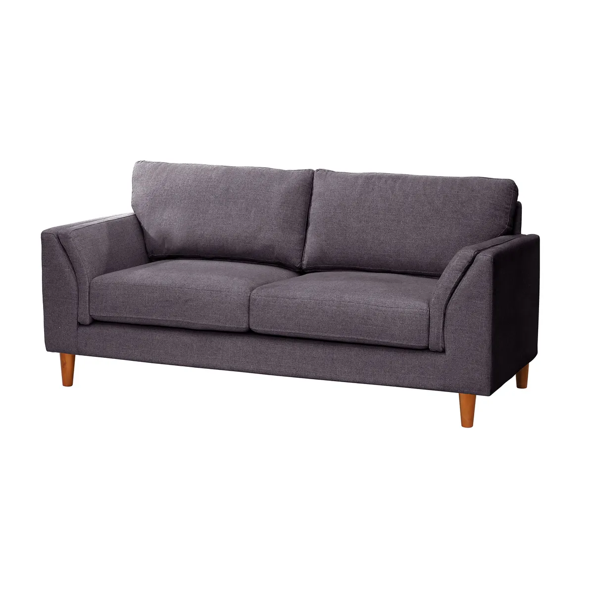LATAM HOME - Sofá Milan 2C Lino Gris Oscuro Con Asiento de Resortes Pocket