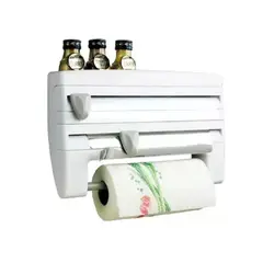 GENERICO - Dispensador Cocina Soporte 4 En1 Rollo Papel Nova Film Alusa
