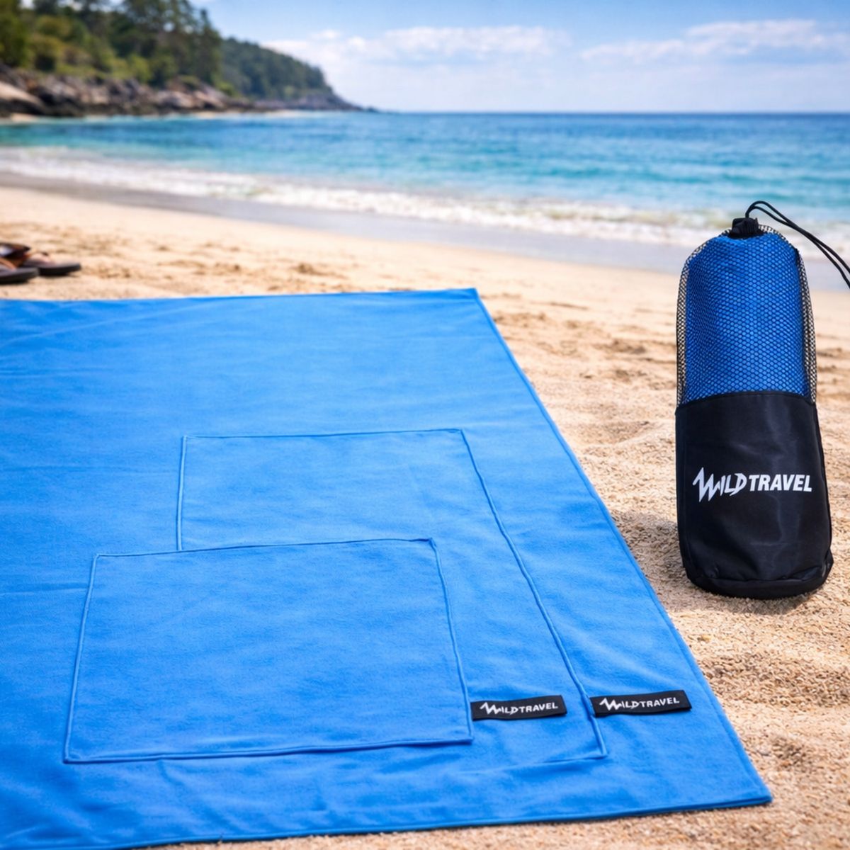 WILD TRAVEL - Pack 3 Toalla Microfibra Wild Travel Azul Secado Rápido