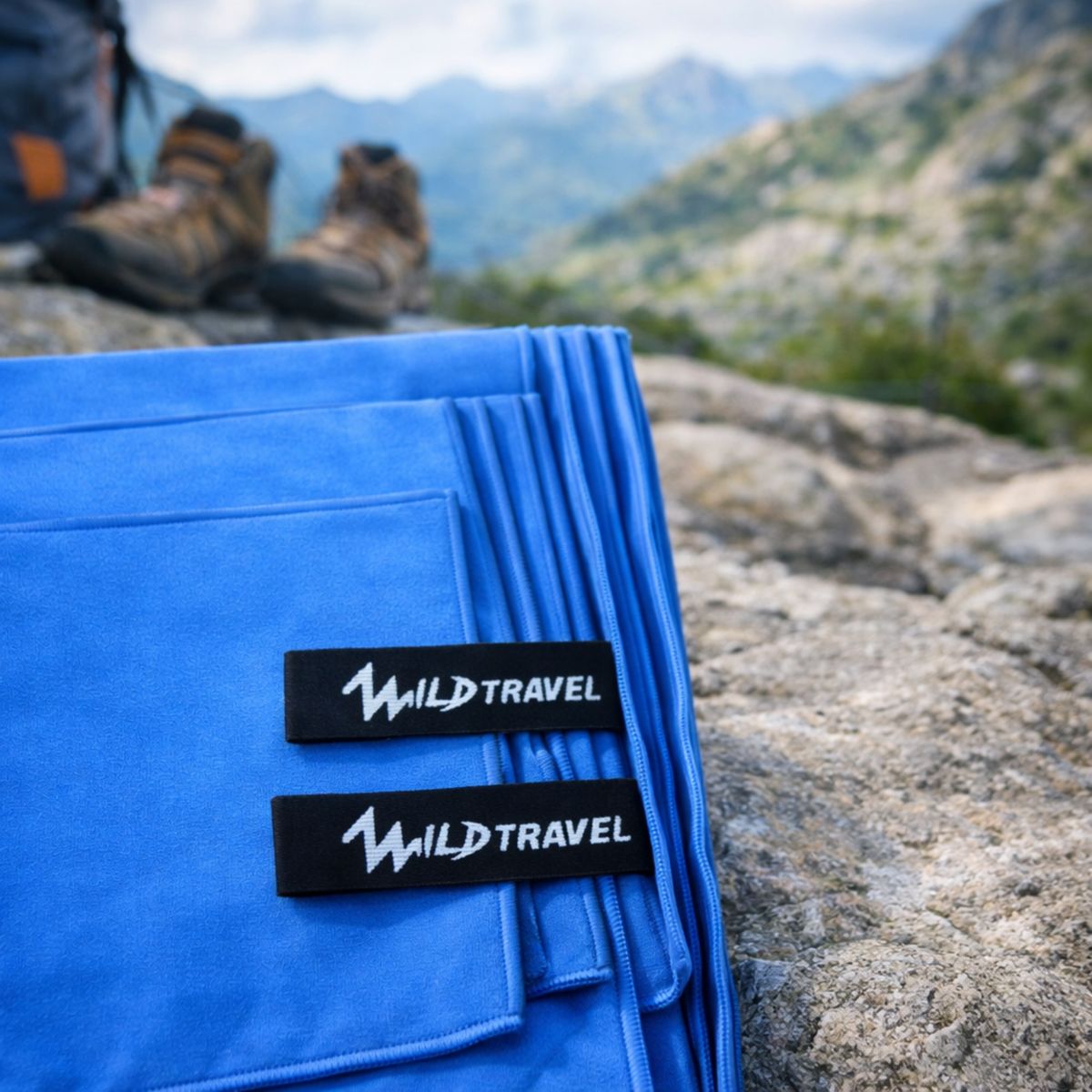 WILD TRAVEL - Pack 3 Toalla Microfibra Wild Travel Azul Secado Rápido