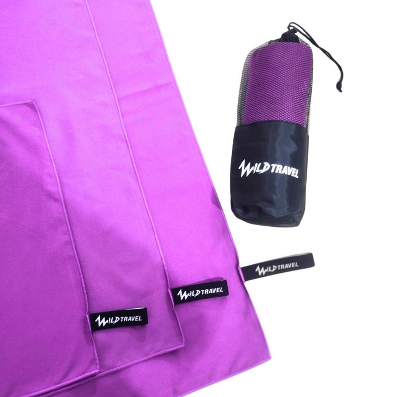 WILD TRAVEL - Pack 3 Toalla Microfibra Wild Travel Morada Secado Rápido