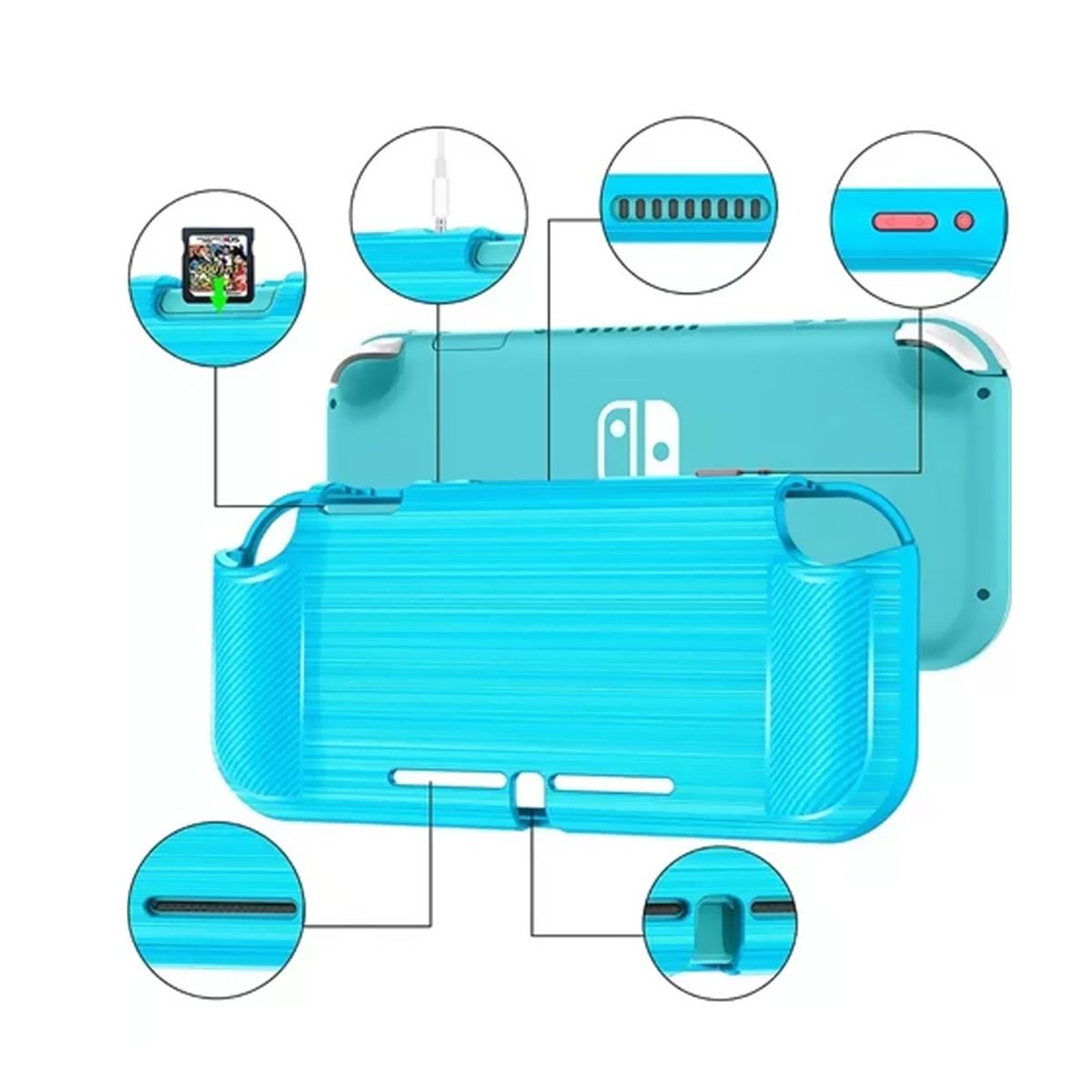 GENERICO - Carcasa Funda Protectora Nintendo Switch Lite Silicona Azul…