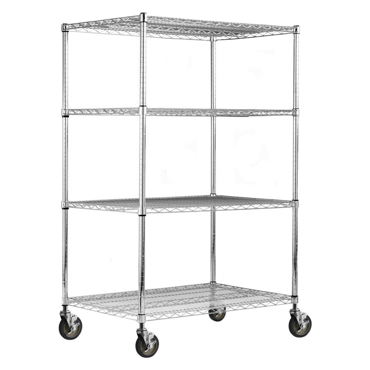 AUTORODEC - Estante Móvil Acero Cromado 61X122X174 Cm 4 Repisas…