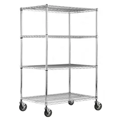 AUTORODEC - Estante Móvil Acero Cromado 61X122X174 Cm 4 Repisas