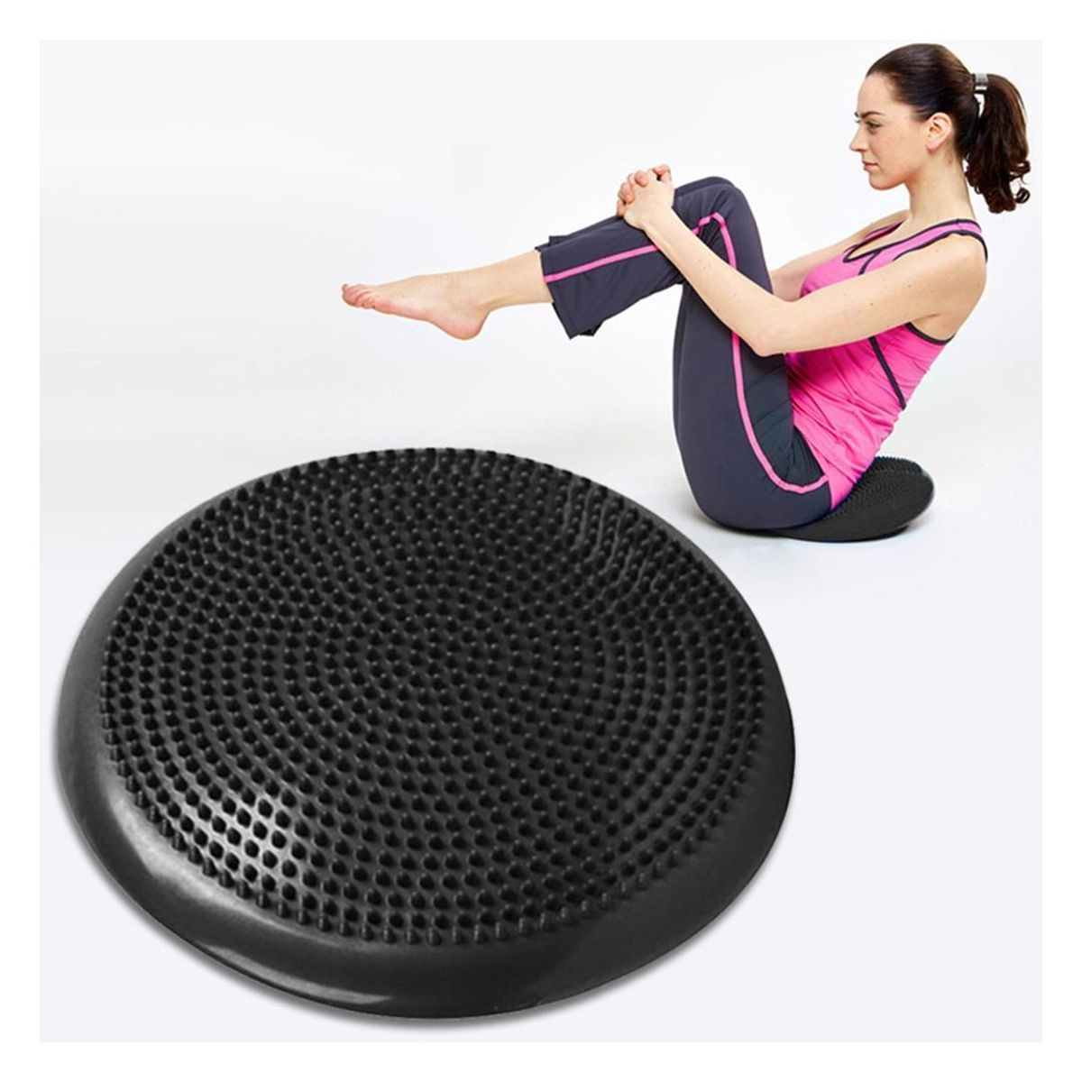 CITYSHOP - Disco de Equilibrio Inflable 34 cm Cojin de Entrenamiento y Masaje Pilates Stretching