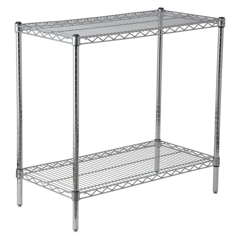 AUTORODEC - Estante de acero cromado de 46x91x84 2 repisas