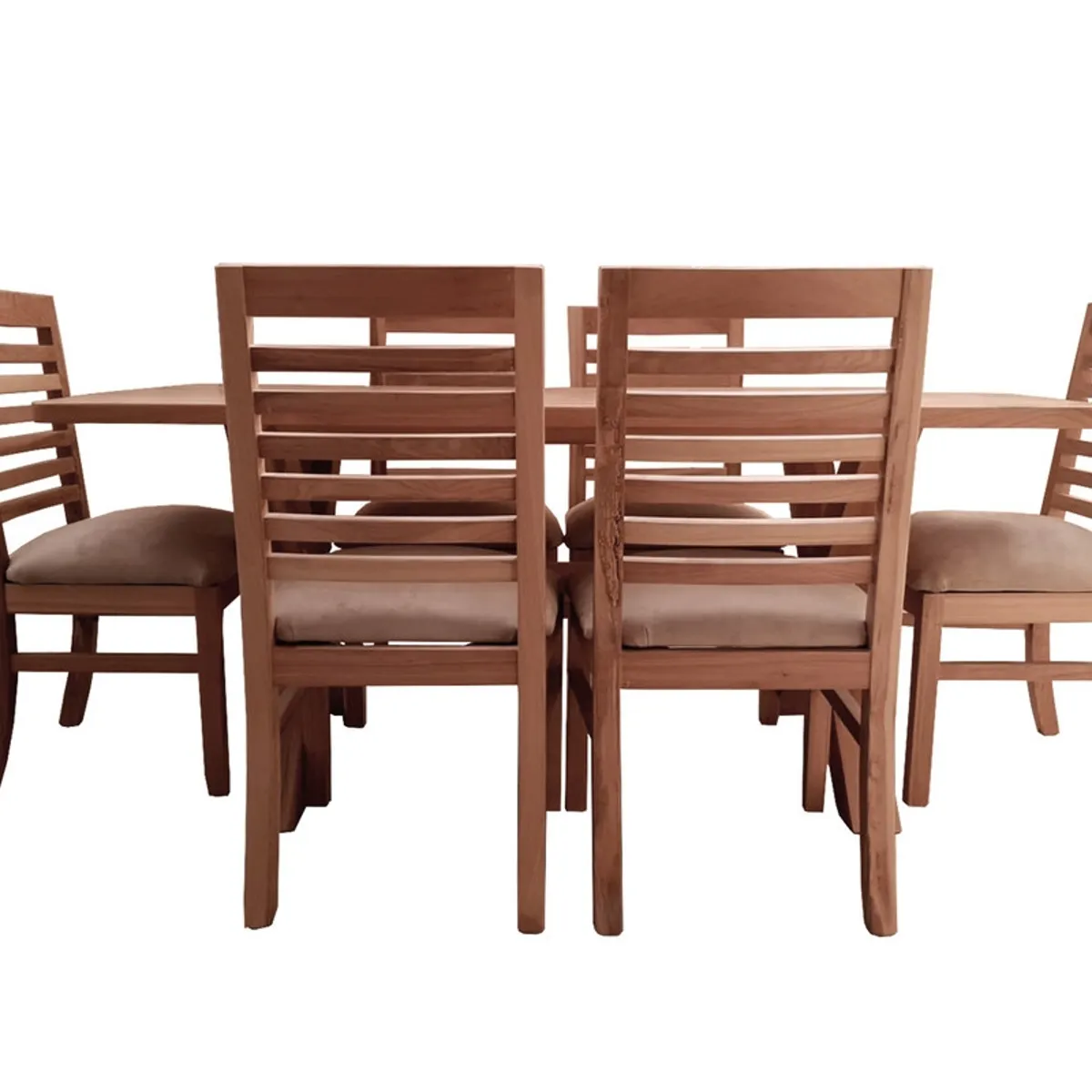 MUEBLES NATIVA - Comedor Cruz 6 Sillas Palillo Tapiz Beige 