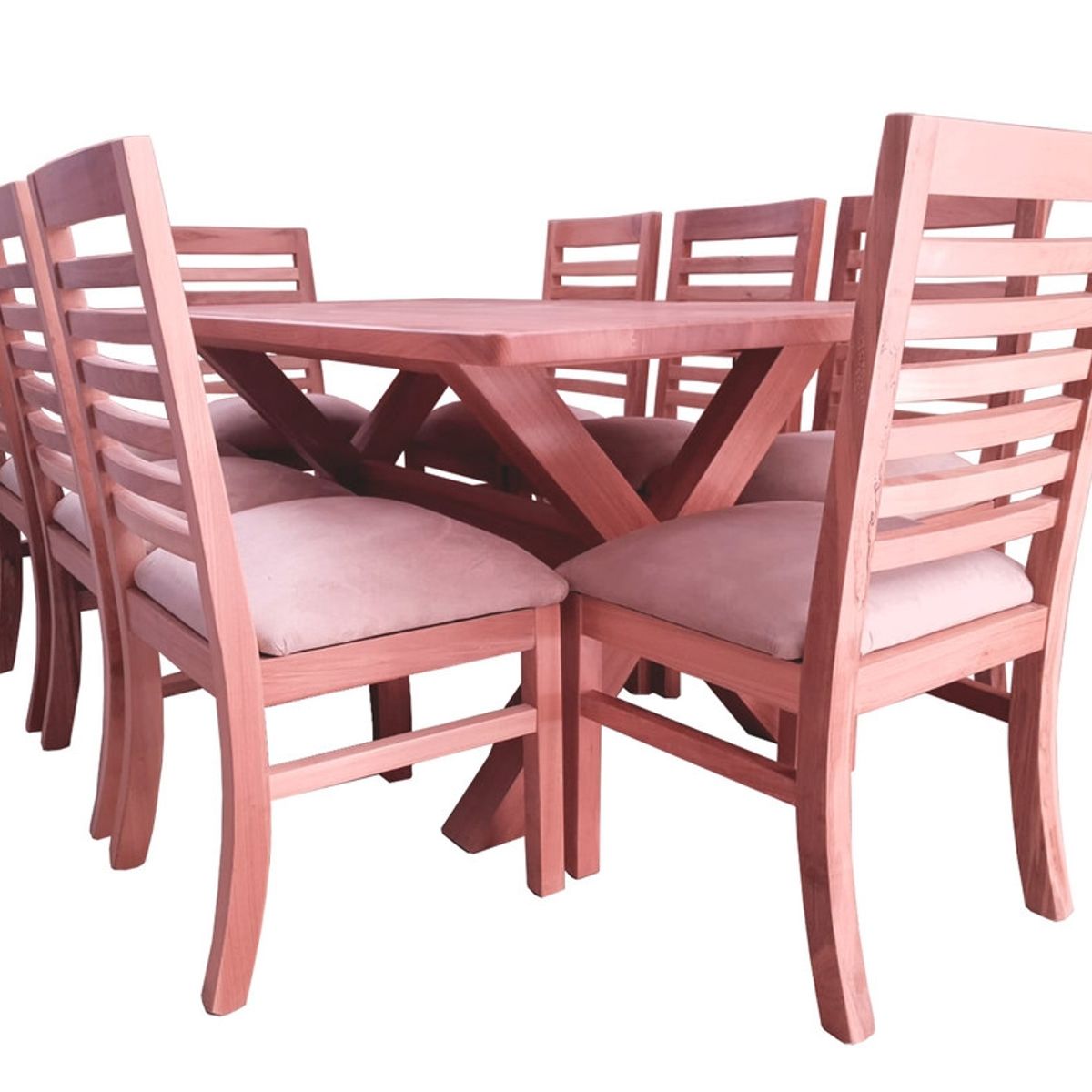 MUEBLES NATIVA - Comedor 8 Sillas Palillo Tapiz Beige