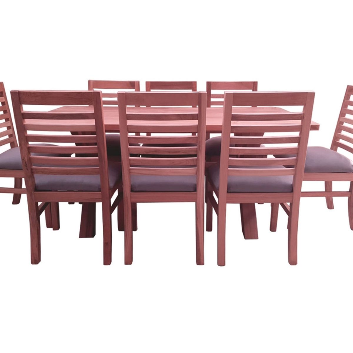 MUEBLES NATIVA - Comedor 8 Sillas Palillo Tapiz Gris